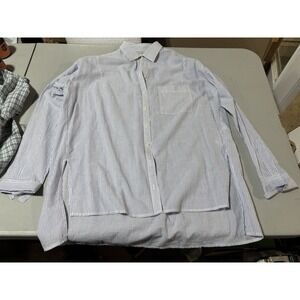 Hollister Women Blue Striped Long Sleeve Button Down Shirt Size XS